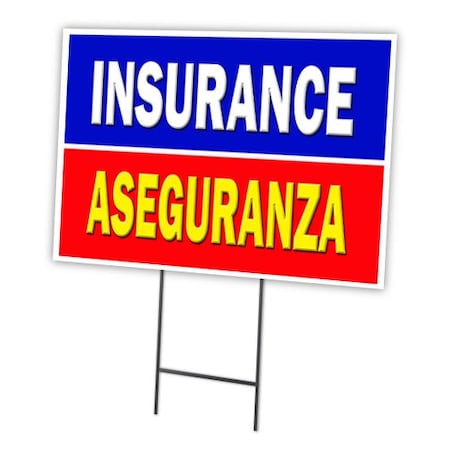 Signmission Insurance Aseguranza Yard & Stake outdoor plastic coroplast window, C-1216-DS-Insurance Aseguranza C-1216-DS-Insurance Aseguranza